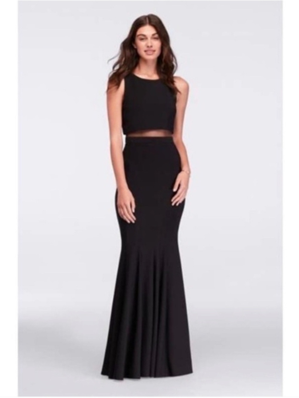 Betsy & Adam Black mermaid style Evening Gown
